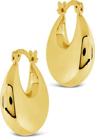 Sterling Forever Brooklyn Chunky Tube Hoop Earrings