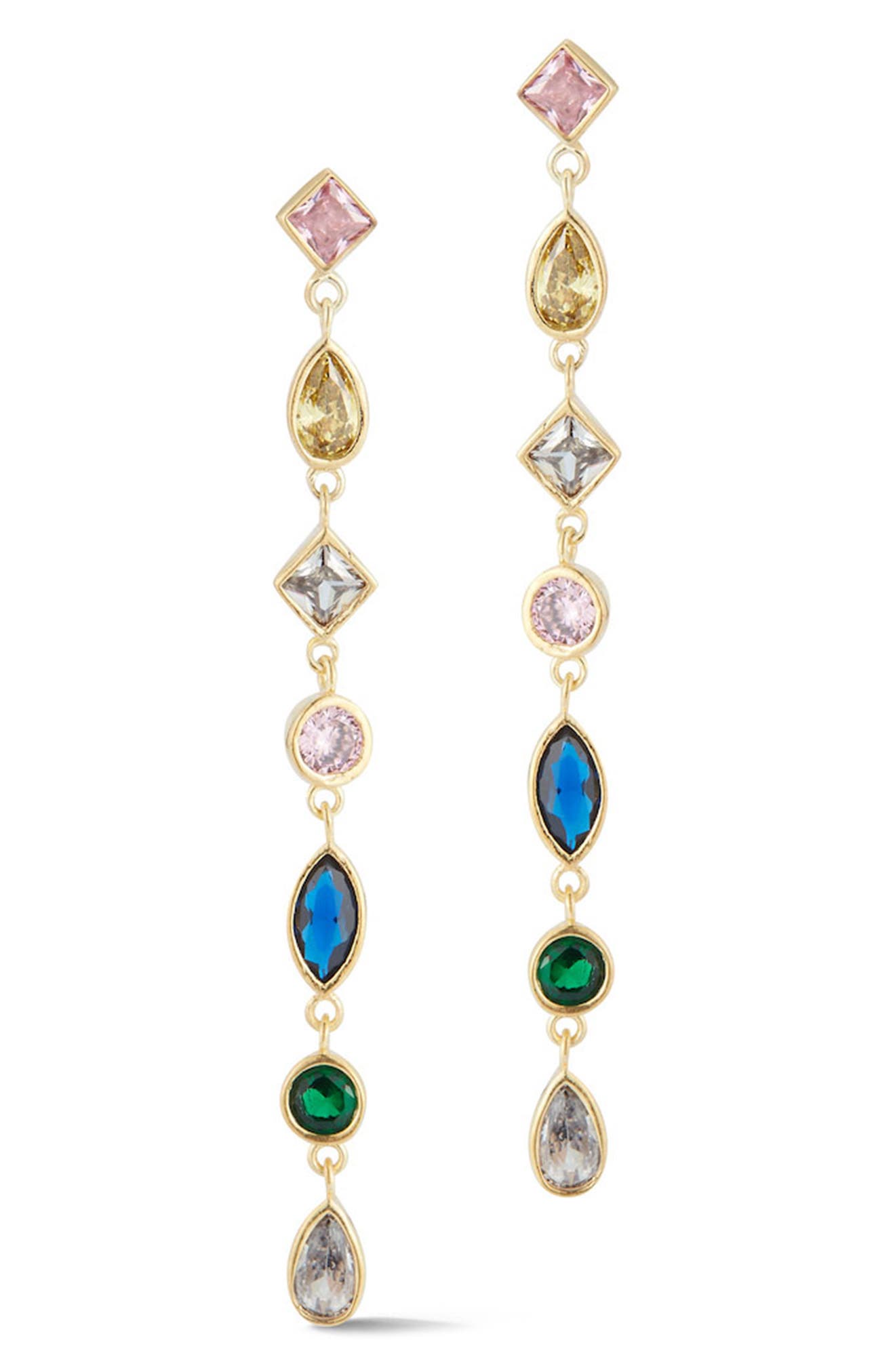 SPHERA MILANO 14K Yellow Gold Plated Sterling Silver Multi-Cut CZ ...