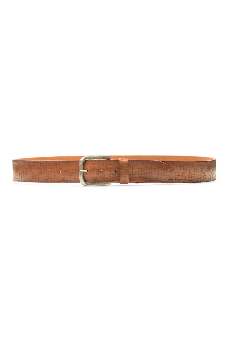 Apuesto Wayne Relax Calfskin Leather Belt, Main, color, CUERO
