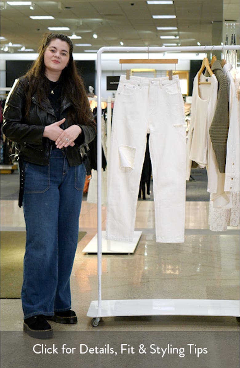 Ripped High Waist Slim Straight Leg Jeans, sales video thumbnail