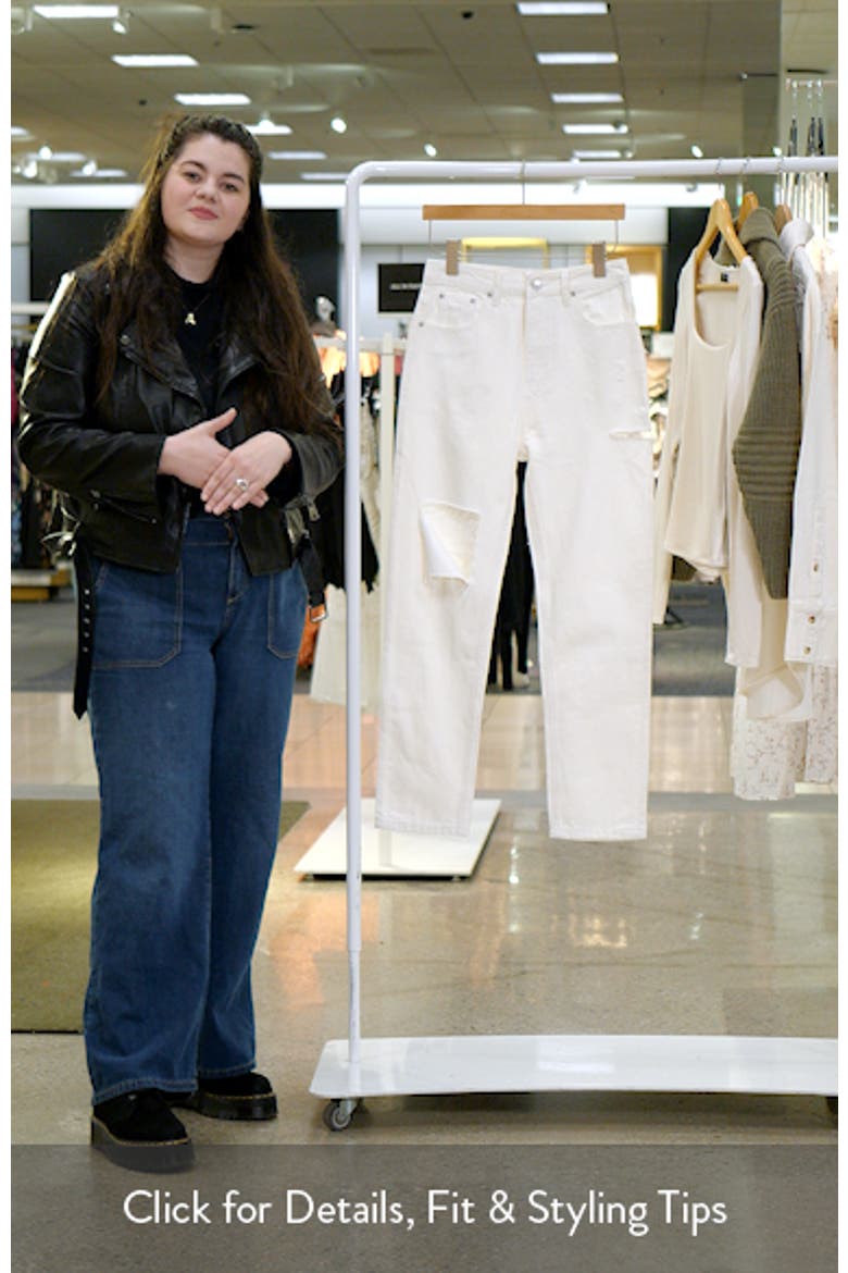 Ripped High Waist Slim Straight Leg Jeans video