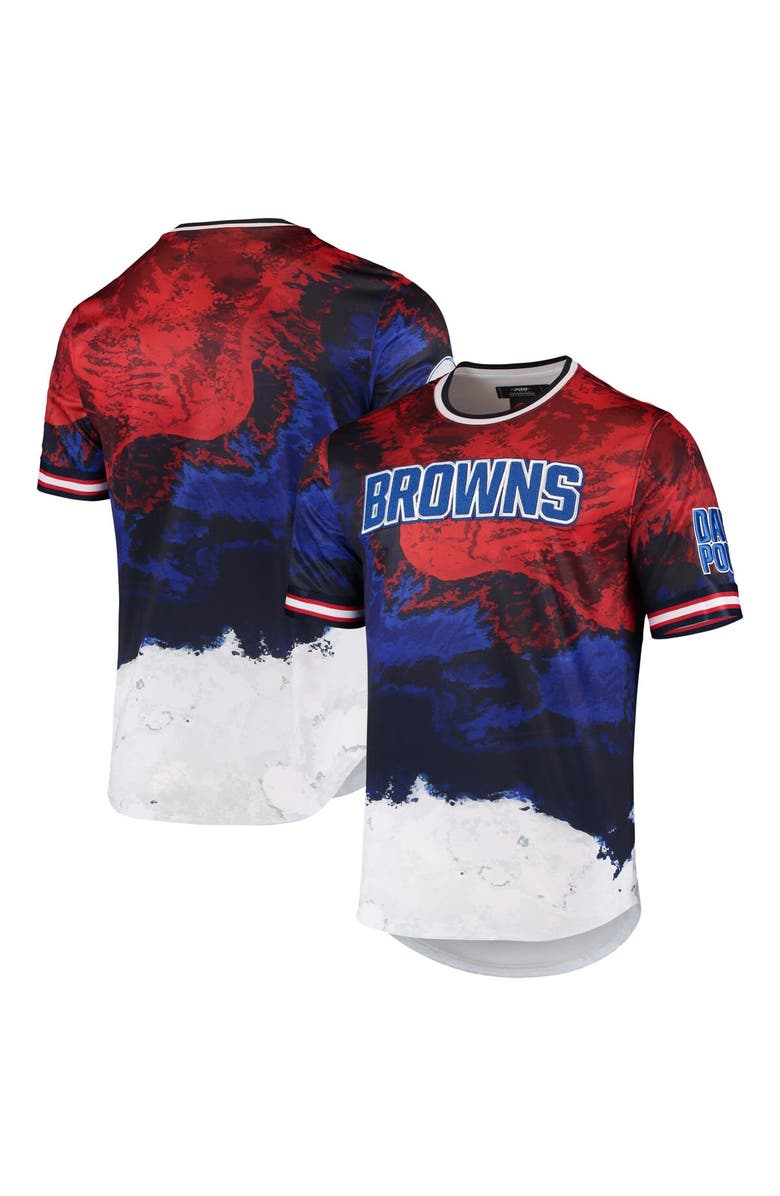 PRO STANDARD Men's Pro Standard Navy/Red Cleveland Browns Americana Dip-Dye T-Shirt, Main, color, 