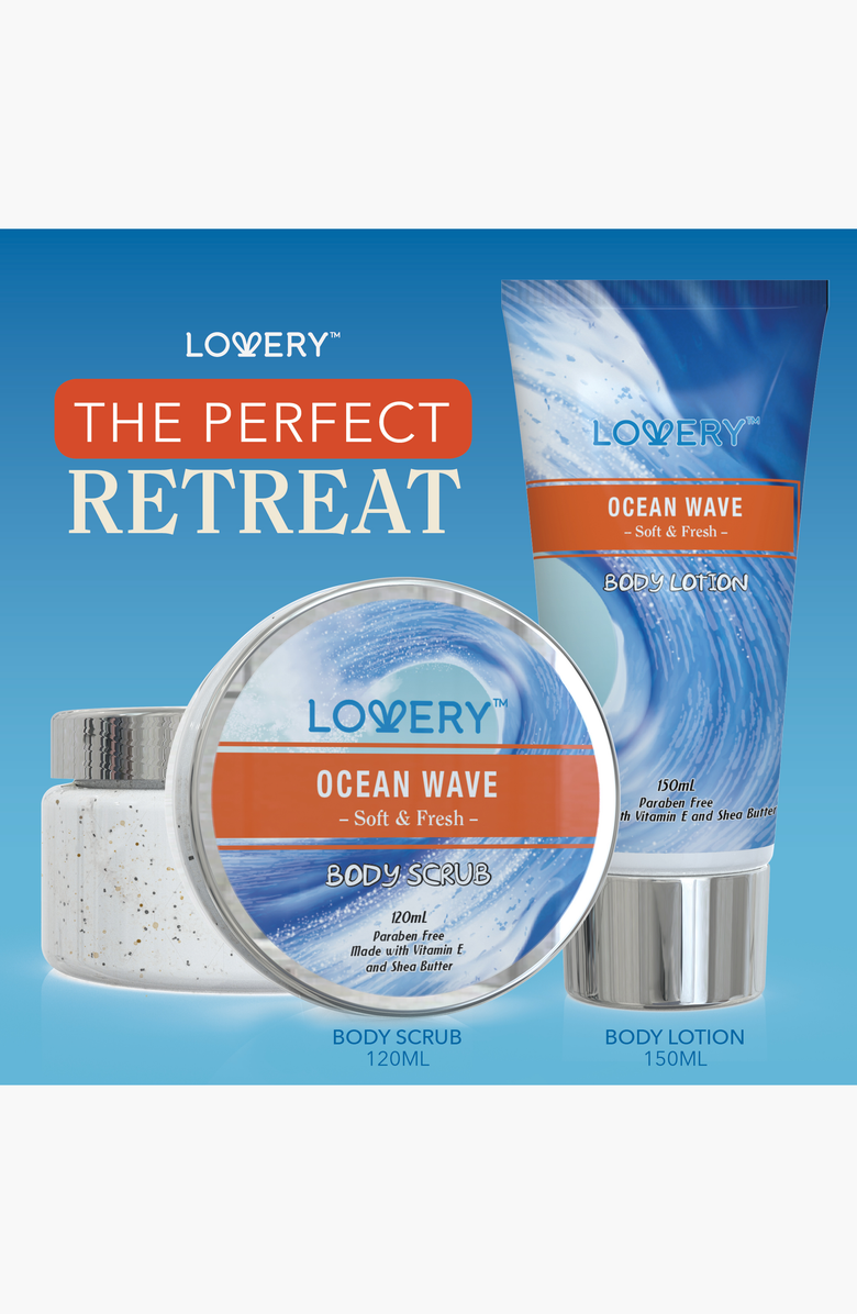 Lovery Ocean Wave in Heart Jeweled Holder - 11pc Home Spa Gift Basket, Alternate, color, Ocean Wave Blue