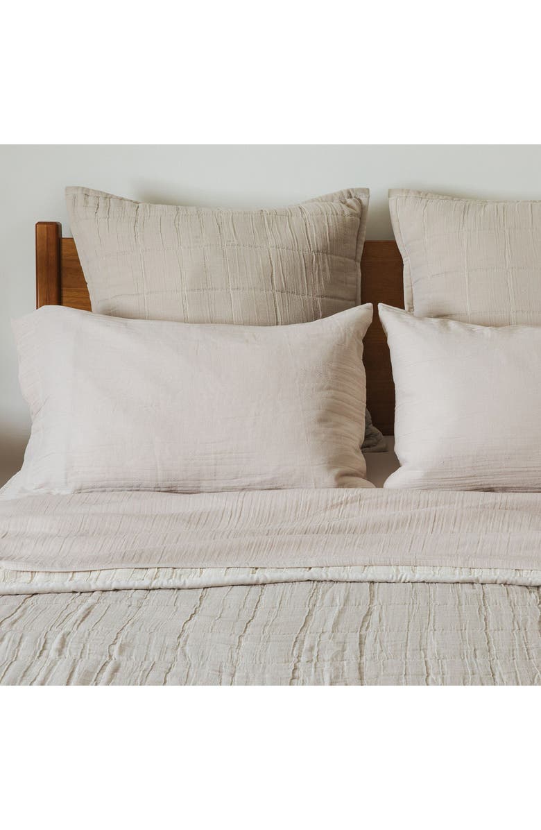 Crane Air Set of 2 Quilted Euro Pillow Shams, Alternate, color, Gray