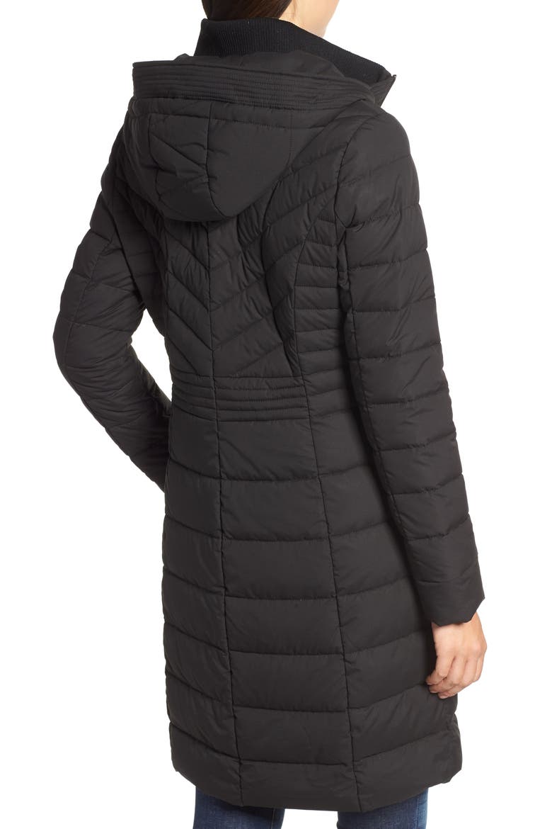 Stretch Quilted Walker Coat, Alternate, color, BLACK