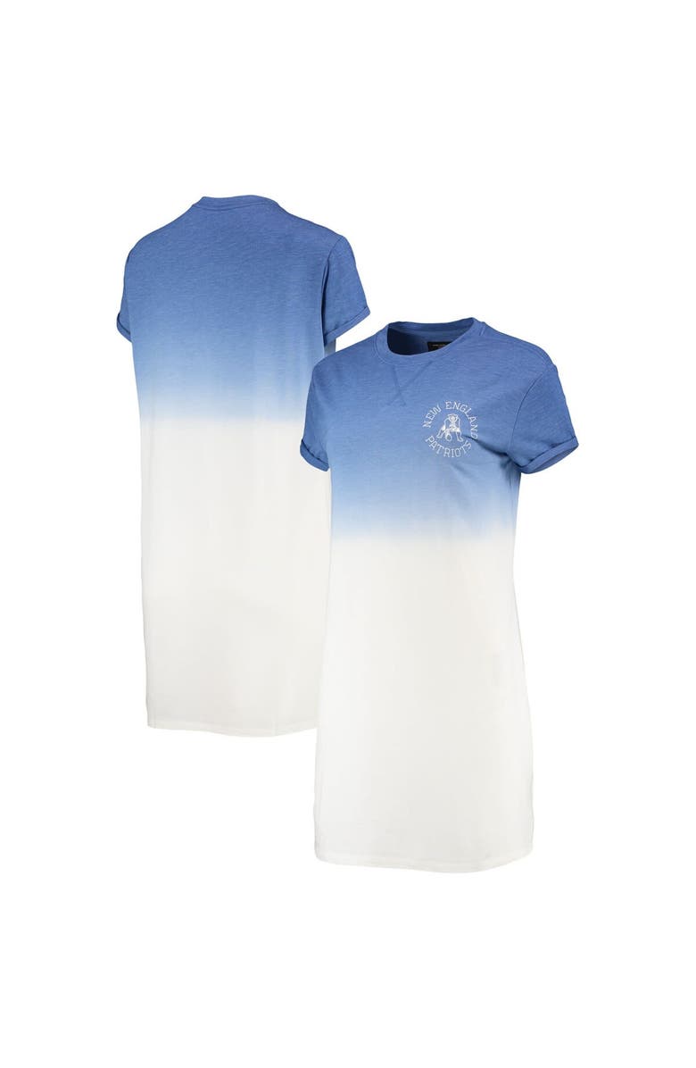 Junk Food Women's Junk Food Heathered Royal/White New England Patriots Ombre Tri-Blend T-Shirt Dress, Main, color, Heather Royal