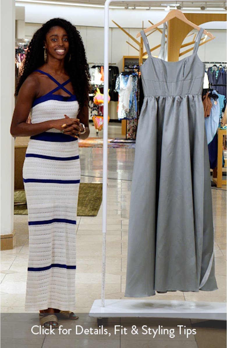 Sleeveless Corset Satin Gown, sales video thumbnail