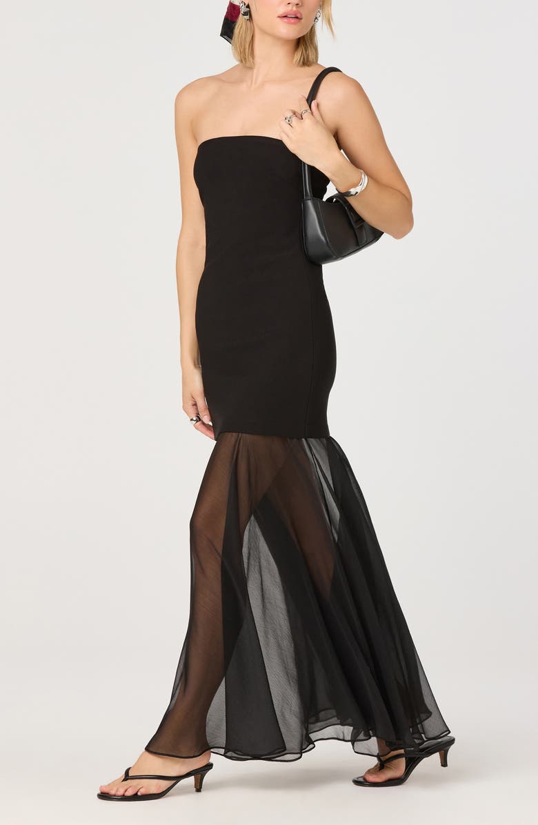 ASTR the Label Lizet Strapless Maxi Dress, Alternate, color, Black