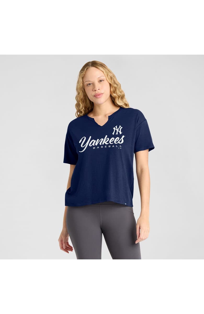 FANATICS Women's Fanatics Navy New York Yankees Fan Fave Stadium Slub T-Shirt, Alternate, color, 