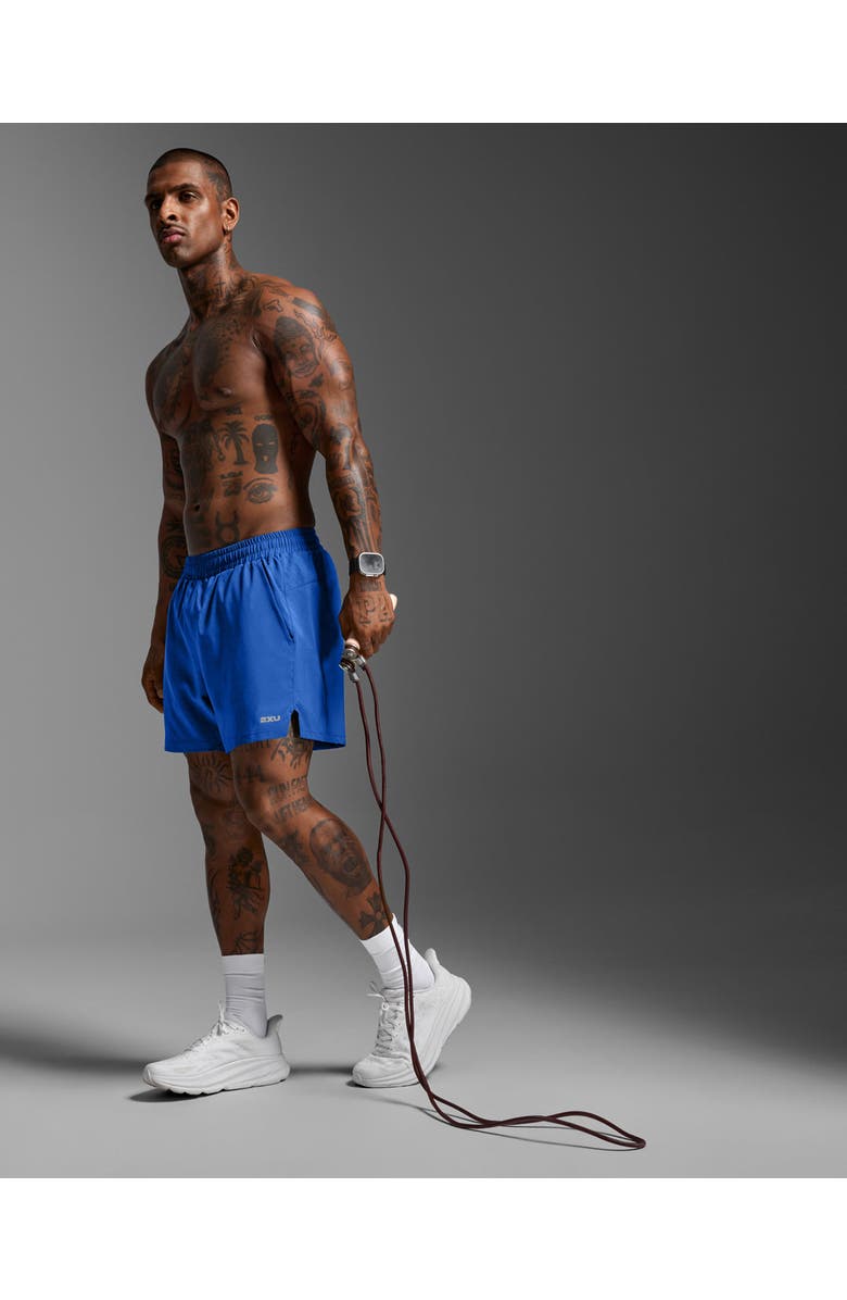 2XU Aero 5 Inch Shorts, Alternate, color, Surf/Silver Reflective