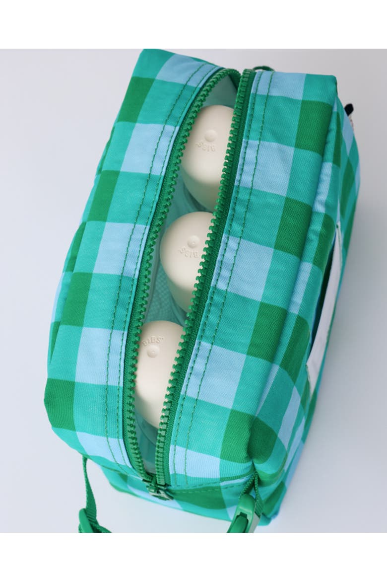 Mini Cooler Bag, Alternate, color, Teal Gingham