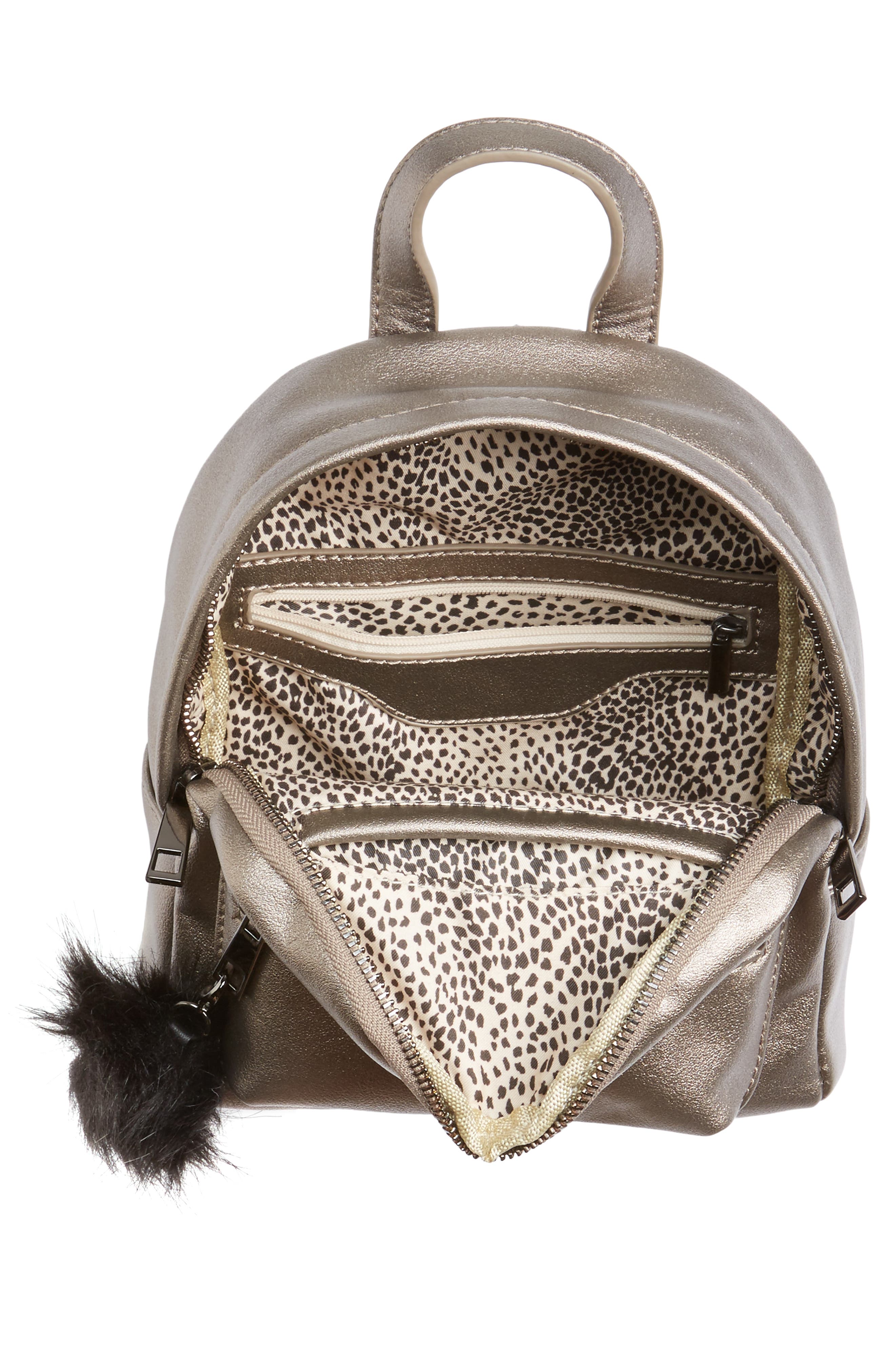 Faux Leather Mini Backpack, Alternate, color, PEWTER