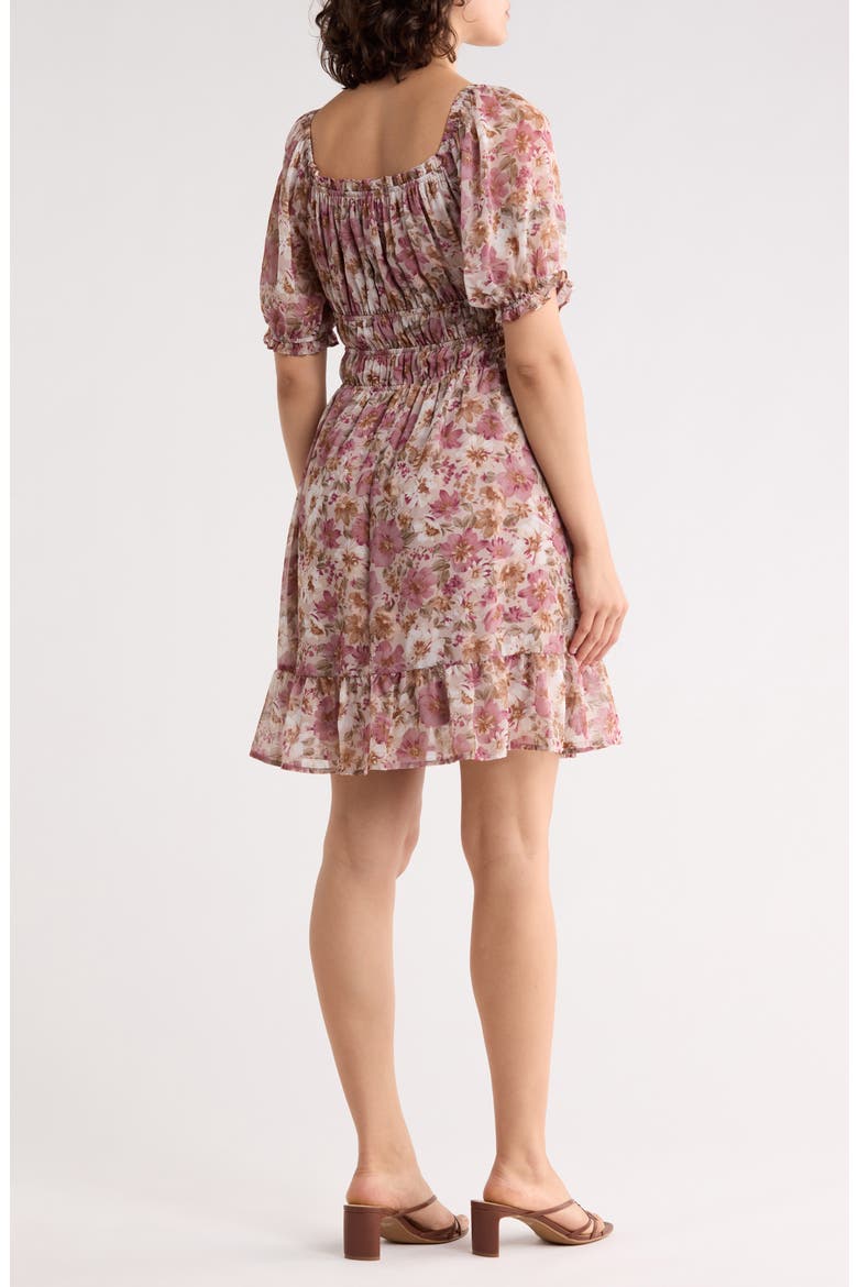 Puff Sleeve Dress, Alternate, color, MAUVE FLORAL