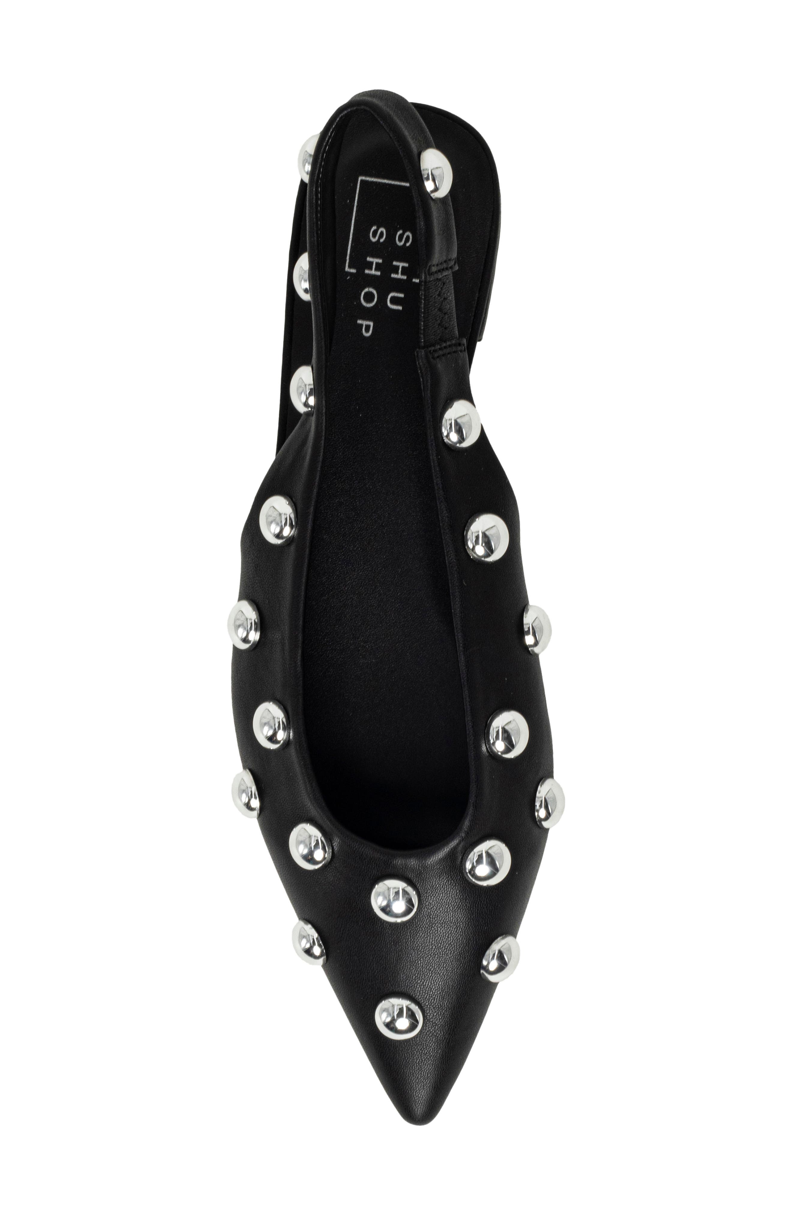 SHUSHOP Arizona Slingback Flat, Alternate, color, Black