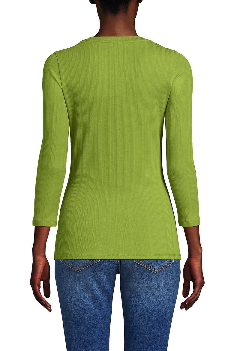 Micro Rib Swatch 3/4 Sleeve Variegated Micro Rib Henley (Women) | Nordstrom