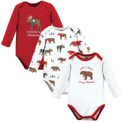 Hudson Baby Essential Long-sleeve Cotton Bodysuit Triple Set