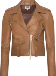 L'AGENCE Blakely Crop Leather Biker Jacket