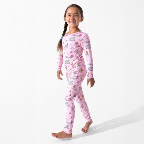 Bellabu Bear Kids' Mermaid Lagoon Set Of 2 Piece Pajamas In Pink