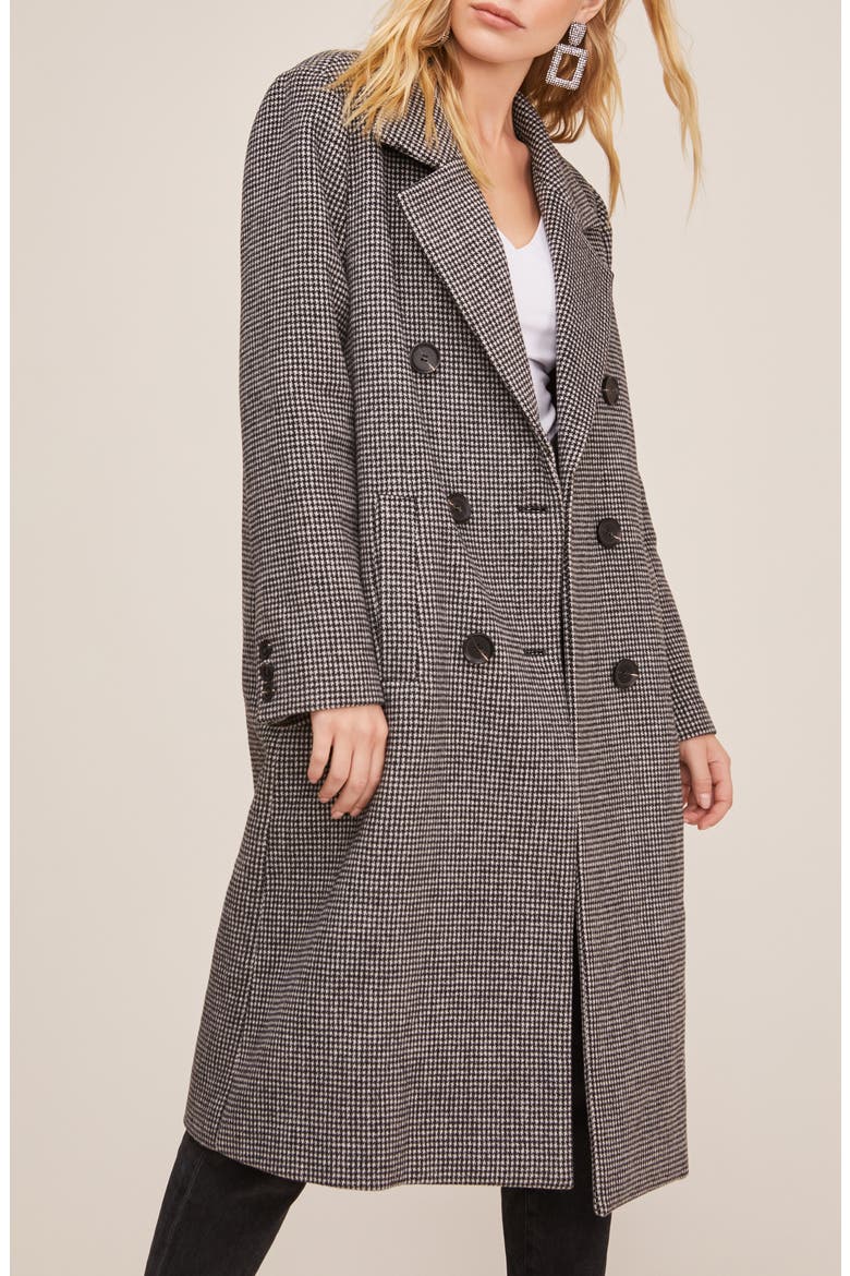 Vernon Coat, Alternate, color, BLACK WHITE HOUNDSTOOTH