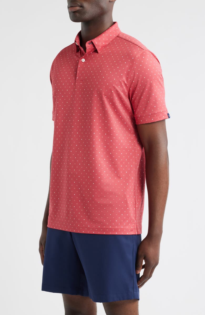 Mizzen+Main Halyard Trim Fit Dot Print Polo, Alternate, color, Red Clay Dot