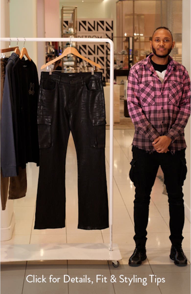 Coated Cargo Flare Jeans, sales video thumbnail