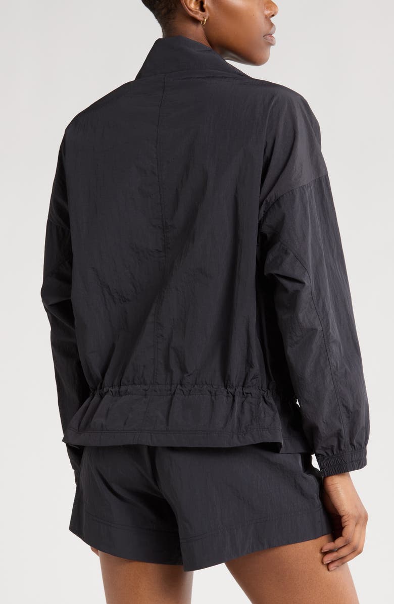 Zella Road Trip Crinkle Jacket, Alternate, color, Black