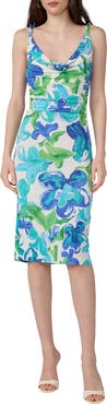 Diane von Furstenberg Delaney Floral Cowl Neck Dress