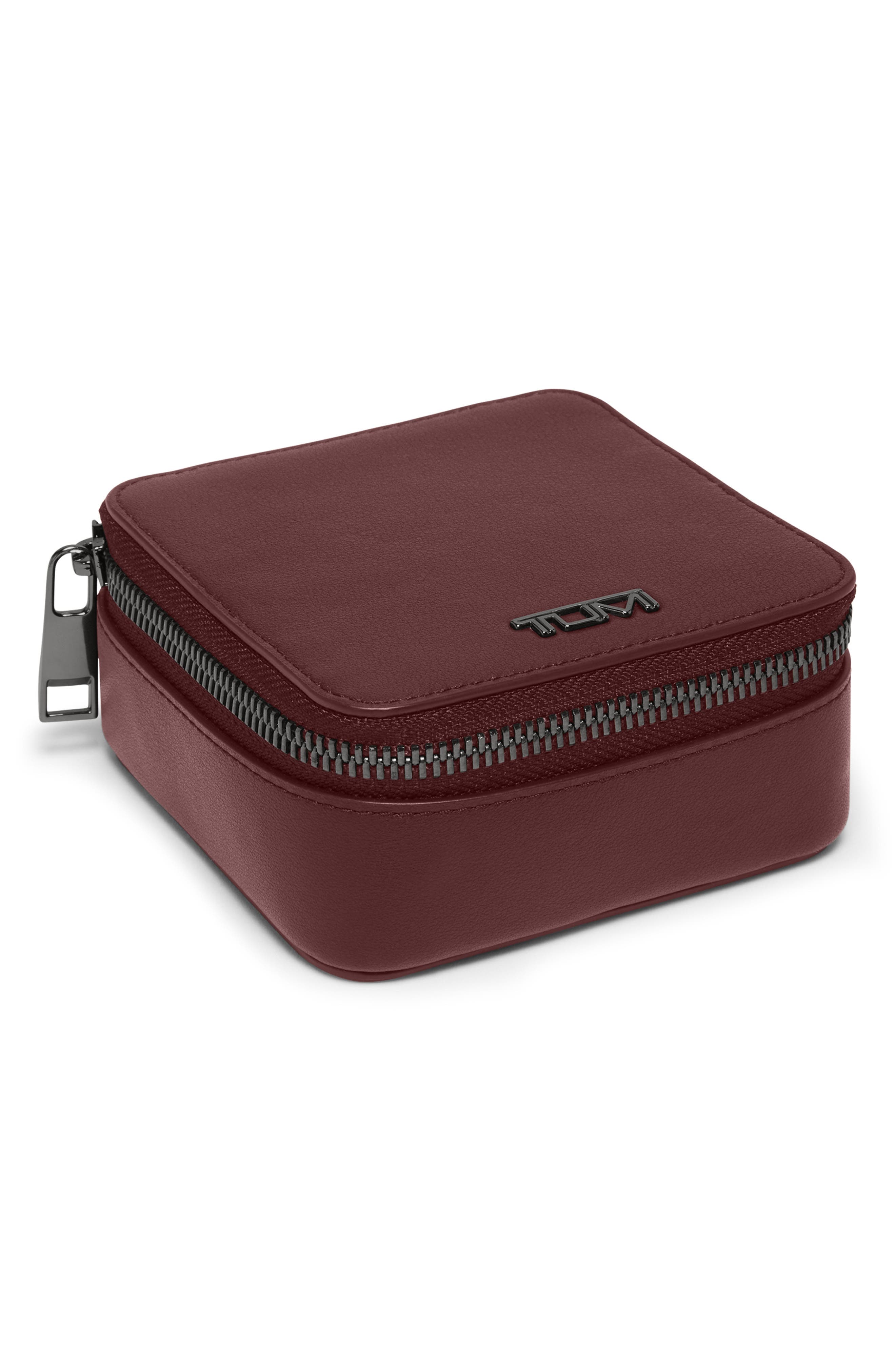 TUMI Leather Jewelry Case in Cabernet at Nordstrom
