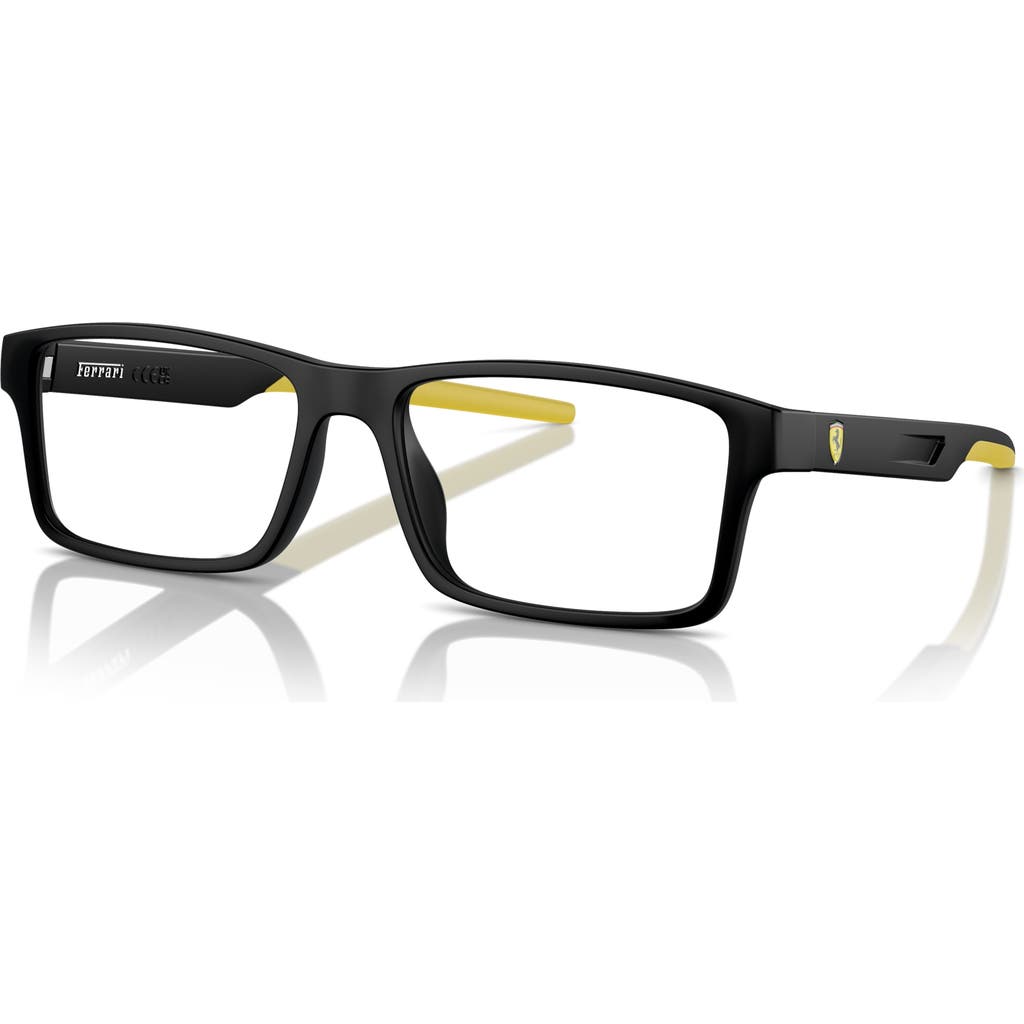 Scuderia Ferrari 57mm Rectangle Optical Glasses In Black