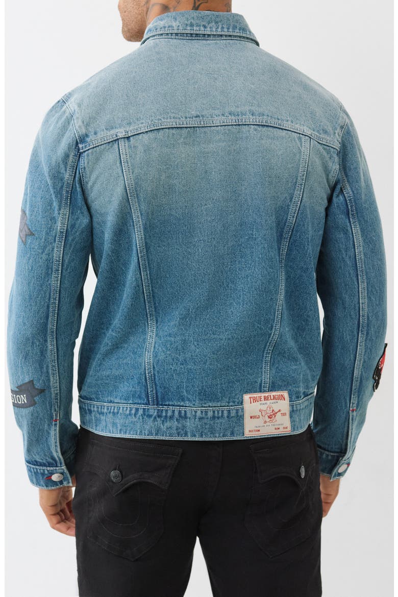 Jessie Patch Denim Jacket, Alternate, color, LIGHT AUTUMN WALK WASH
