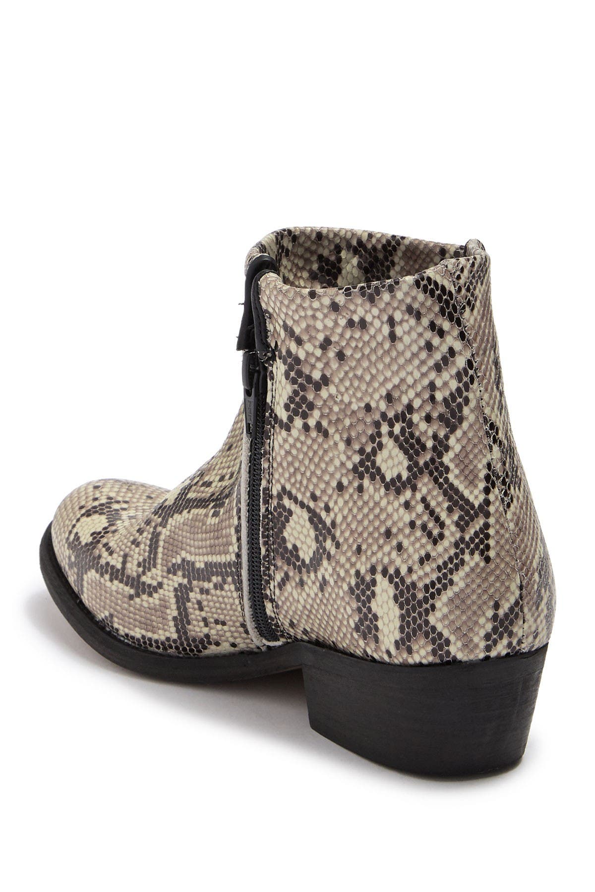 Artisan Crafted By Zigi Lissa Snakeskin Embossed Leather Ankle Bootie, Alternate, color, White Ske