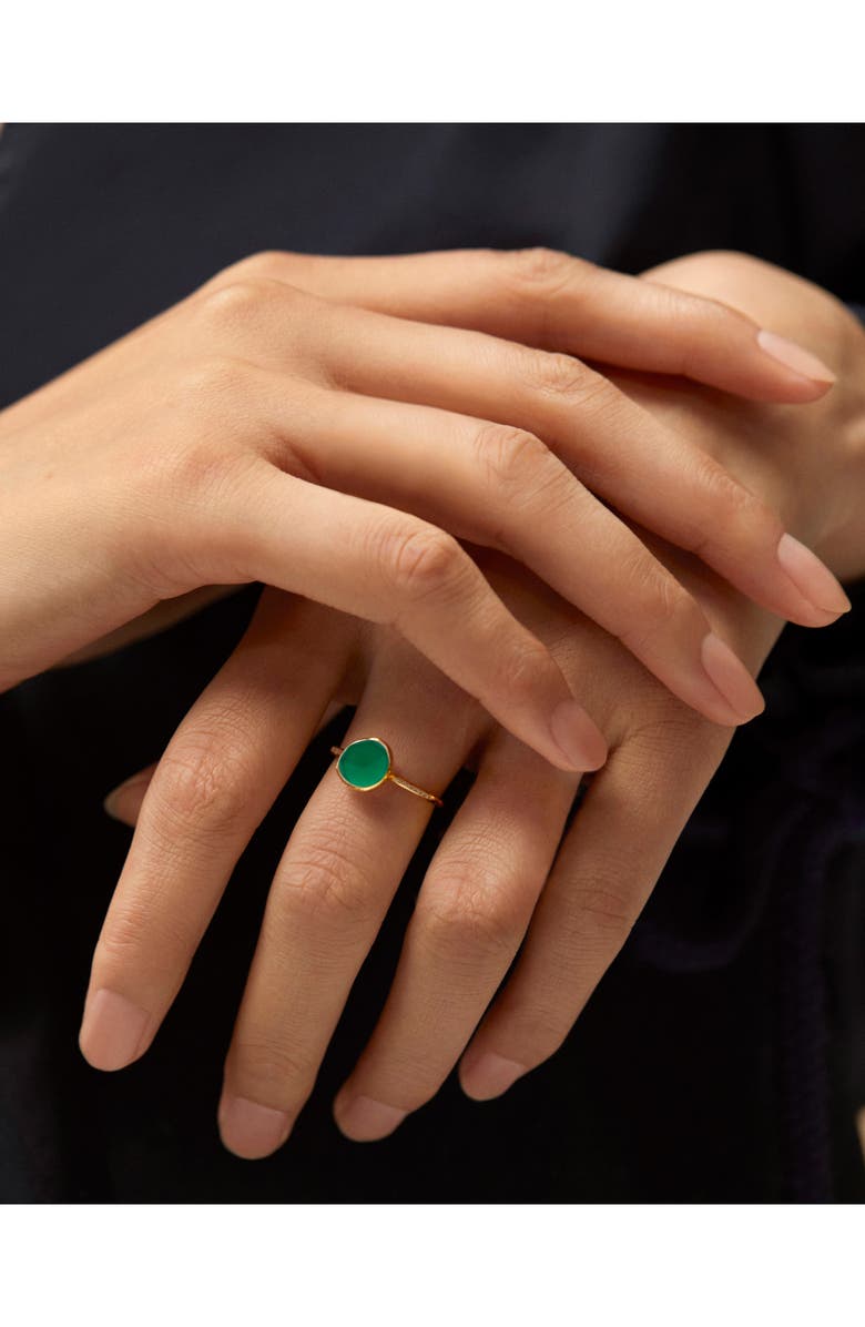Monica Vinader Siren Green Onyx & Diamond Stacking Ring, Alternate, color, 