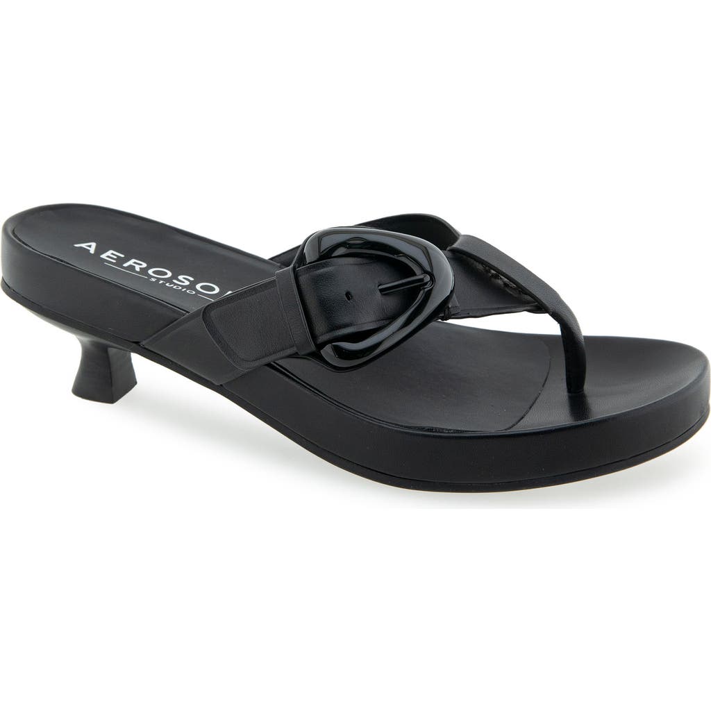 Aerosoles Calvin Flip Flop In Black Leather