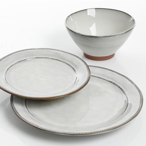 Gibson Elite Terranea 12 Piece Stoneware Dinnerware Set , Service For 4 In White