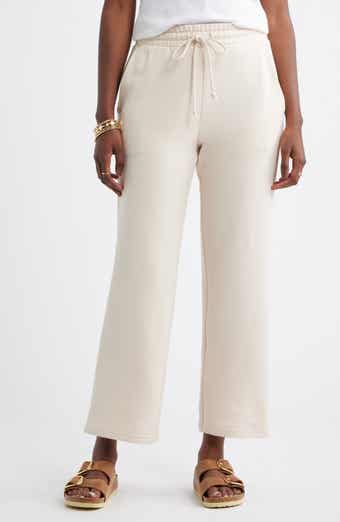 Cotton Blend French Terry Drawstring Pants
