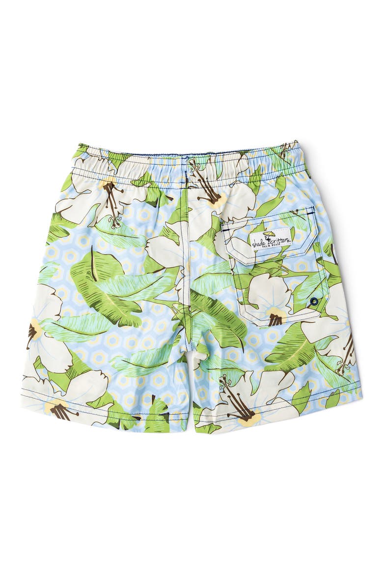 Kids' Hibiscus UPF 50+ Swim Trunks, Alternate, color, MINT
