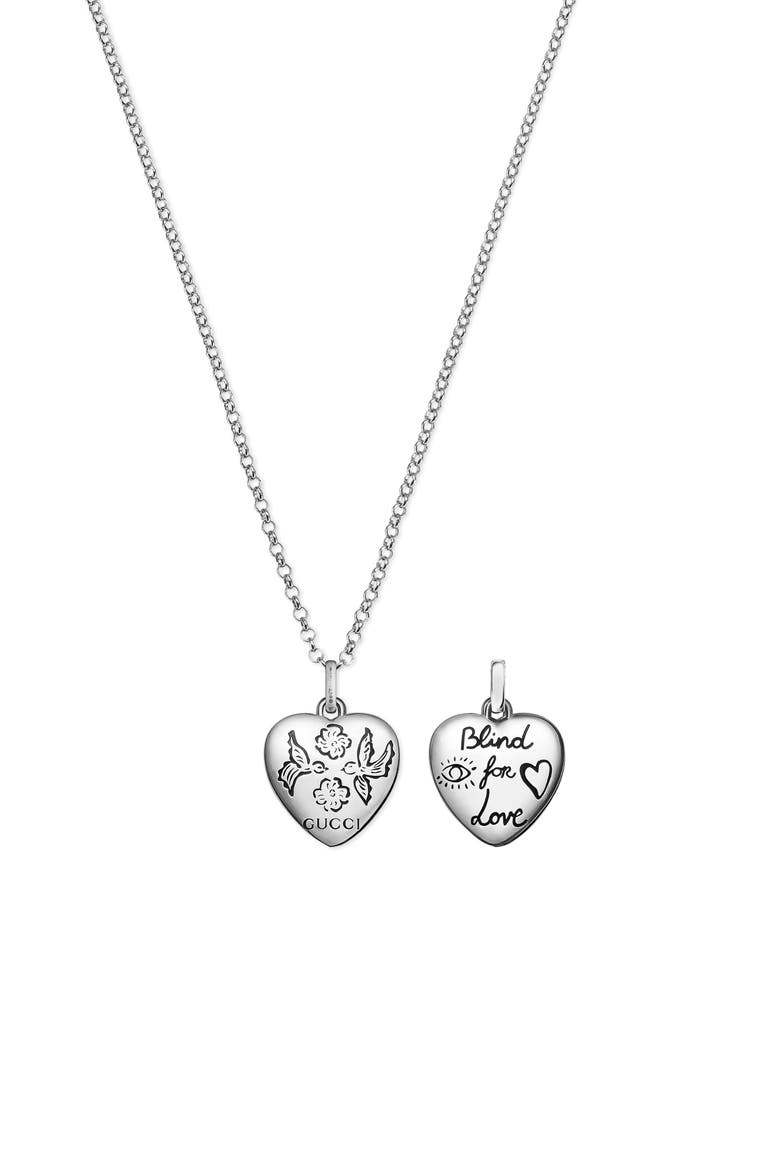 Blind for Love Pendant Necklace, Main, color, STERLING SILVER