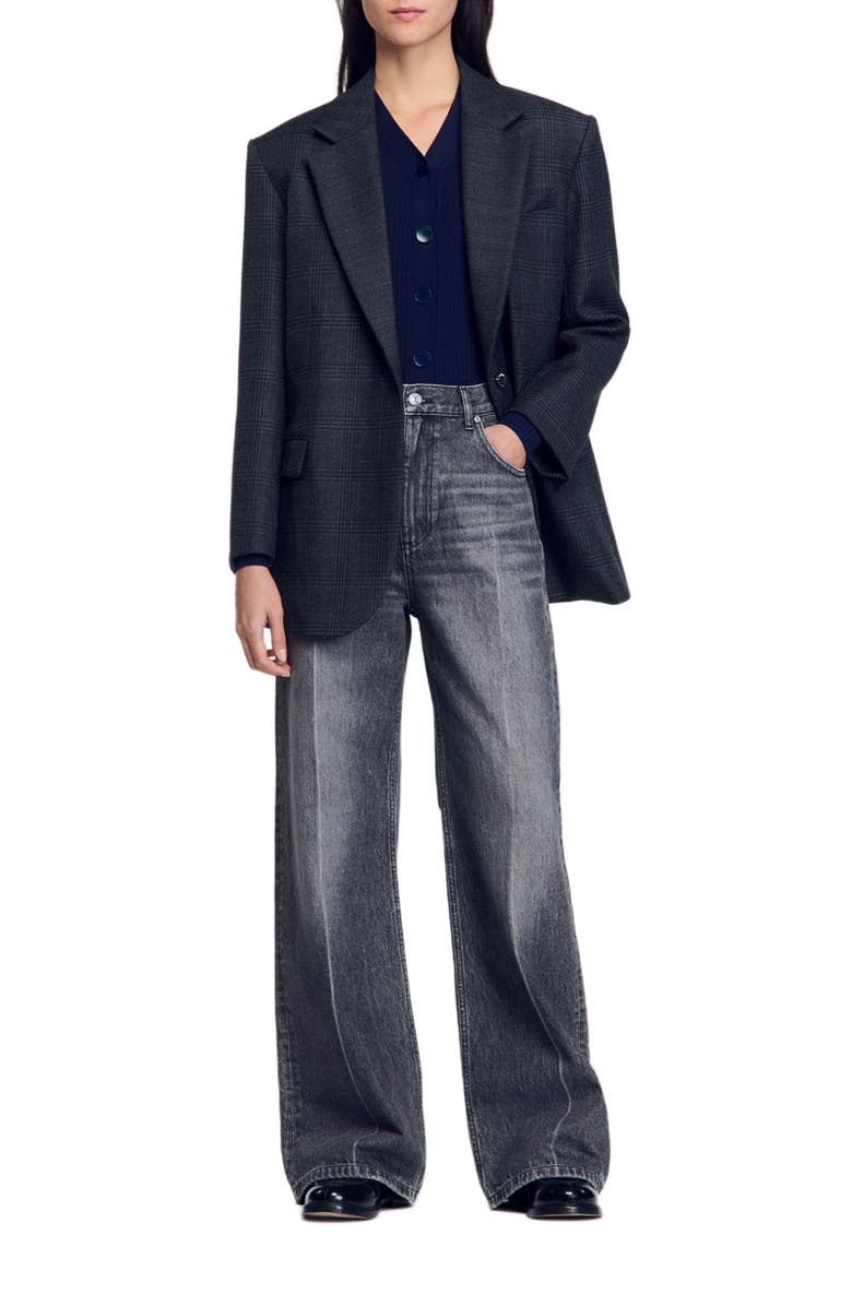 SANDRO Rib knit cardigan, Alternate, color,