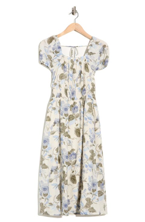 Puff Sleeve Midi Dress
