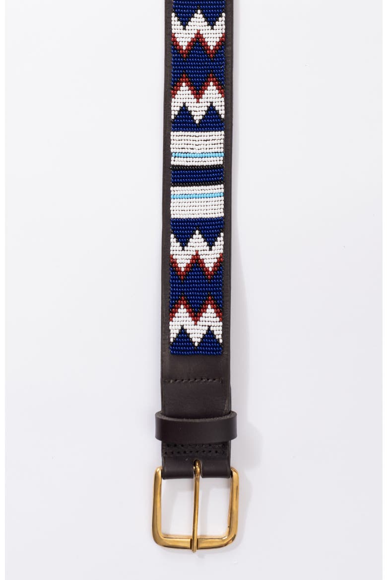 Maasai Beaded Belt, Alternate, color, BLUE/WHITE