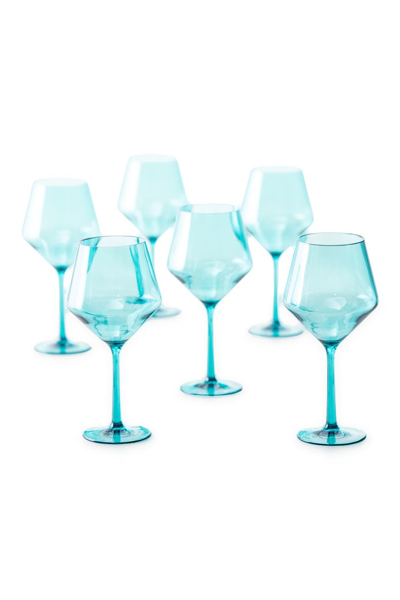 Sole Shatter Resistant 6-Piece Cabernet Wine Glasses, Main, color, AQUA SKY