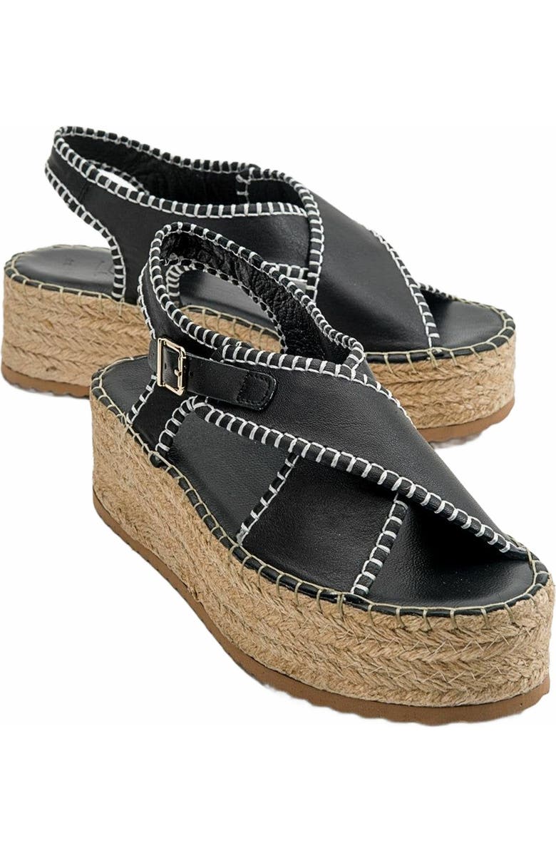 Forever & Always Shoes Bellezza Leather Platform Sandal, Main, color, Black Leather