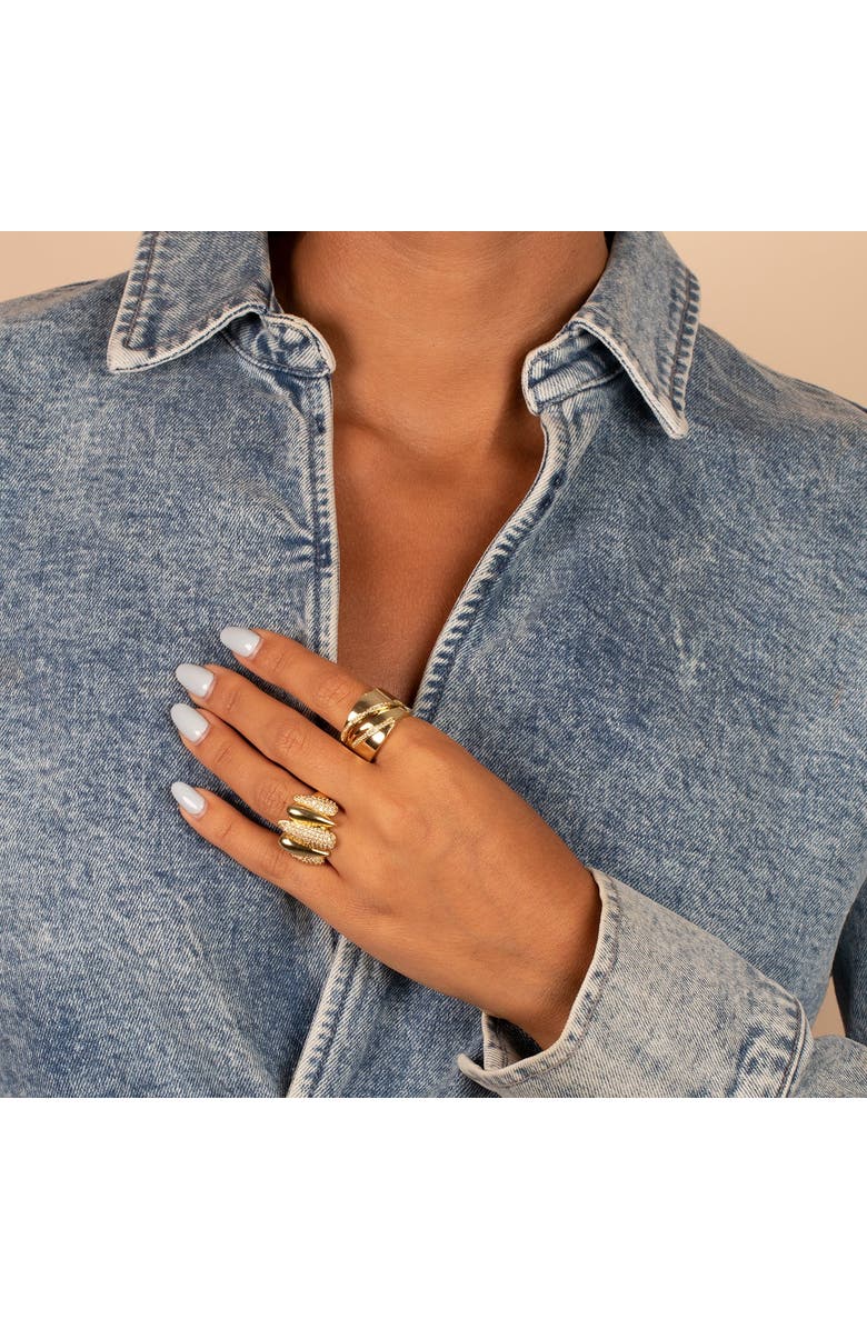BY ADINA EDEN Pave Lined Wide Band Ring, Alternate, color, 