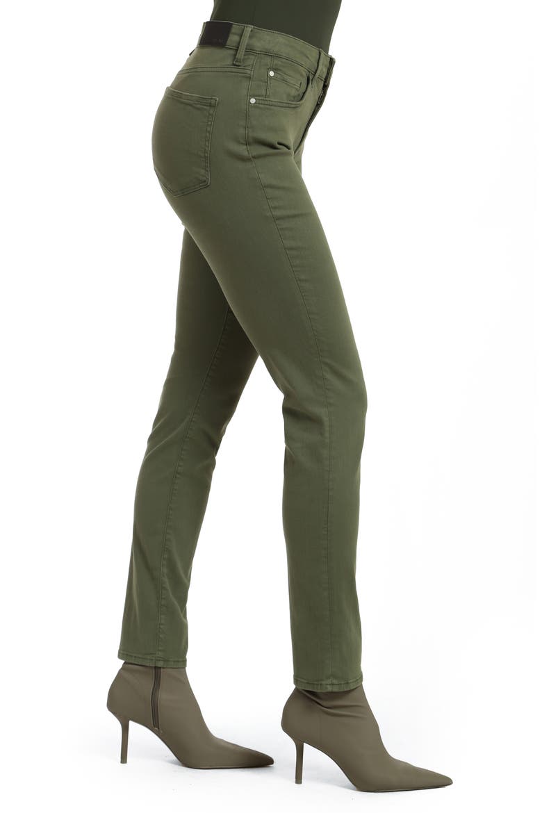 Kathleen High Waist Slim Boyfriend Jeans, Alternate, color, FOREST GREEN