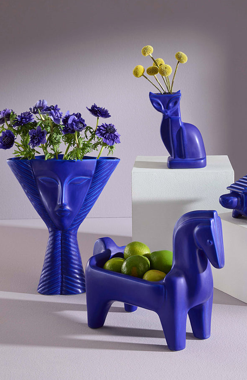 Jonathan Adler Lady Vase In Cobalt Blue