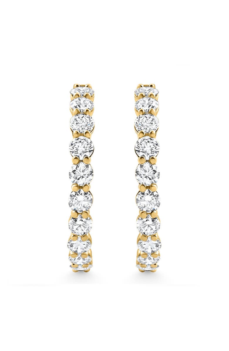 Bliss Diamond 3Ct Diamond Lab Grown Inside Outside Hoops 14k Gold Eearrings 1" Tall, Main, color, 14K Yellow Gold