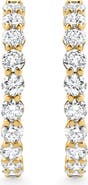 Bliss Diamond 3Ct Diamond Lab Grown Inside Outside Hoops 14k Gold Eearrings 1" Tall