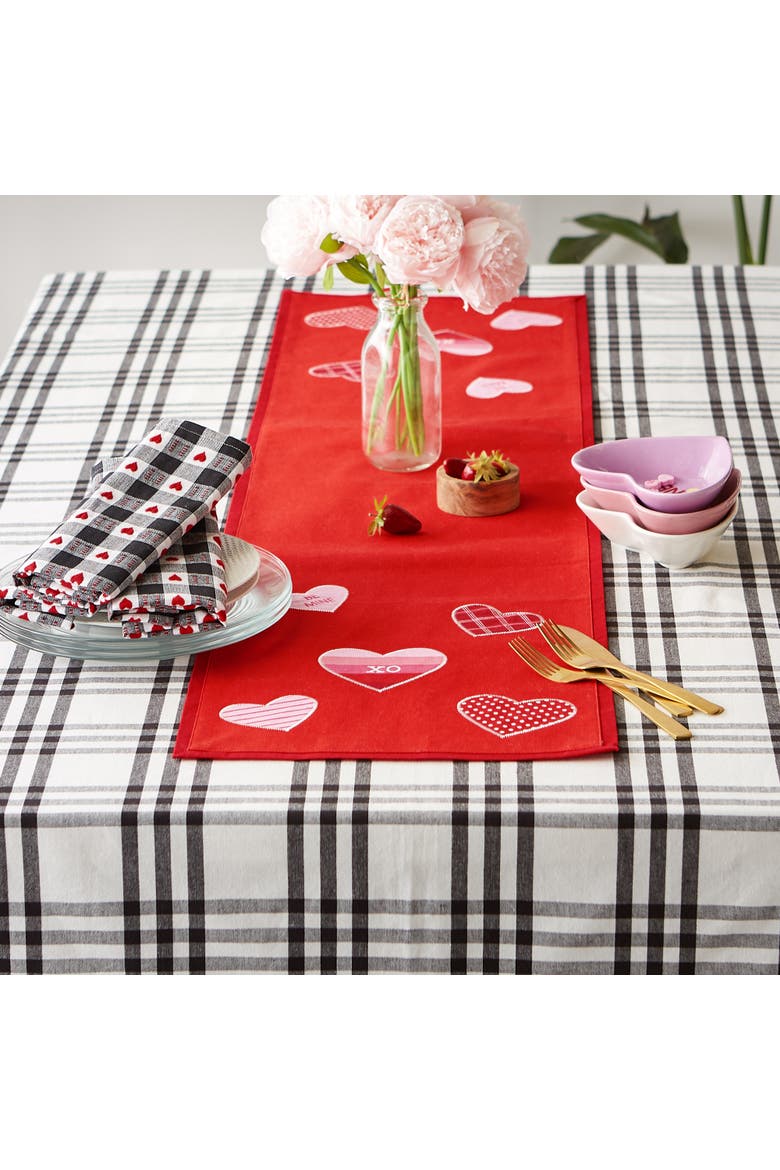 Hearts Embellished Table Runner, Alternate, color, Hearts