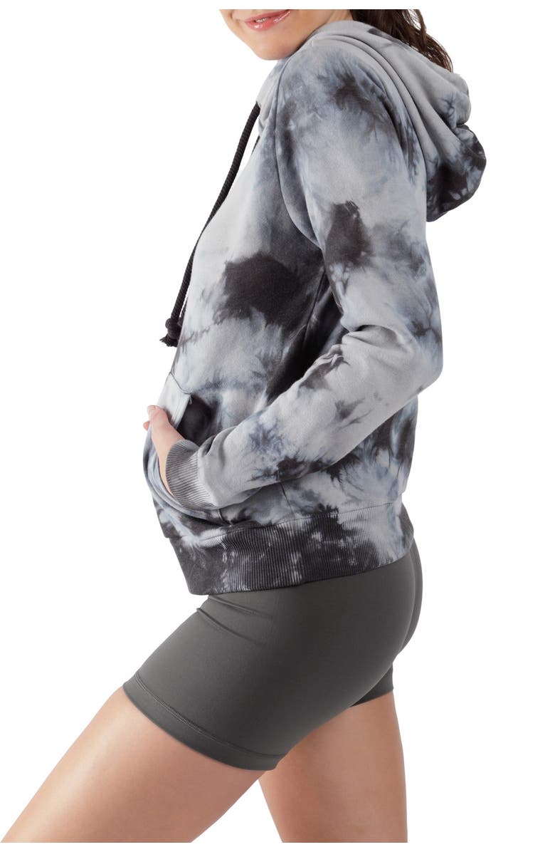 90 DEGREE BY REFLEX Brushed Tie Dye Crop Hoodie, Alternate, color,