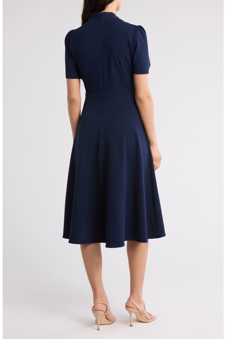 Short Sleeve Necktie Midi Dress, Alternate, color, NAVY BLAZER